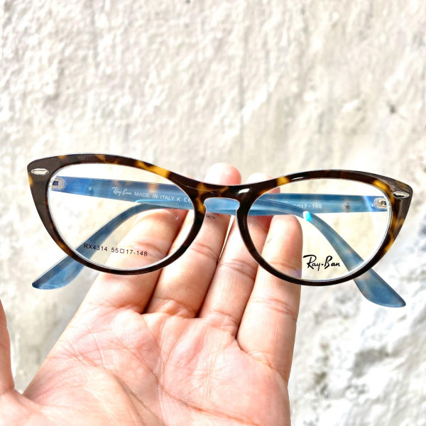 Armacao de Óculos Gatinho  Nina Ray-Ban RX4314 Tartaruga e Azul
